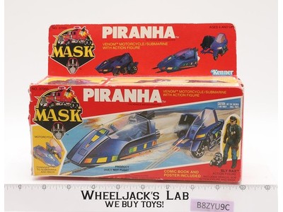 Piranha W/ Sly Rax 100% Complete W/Box M.A.S.K. Kenner 1985 Action Figure