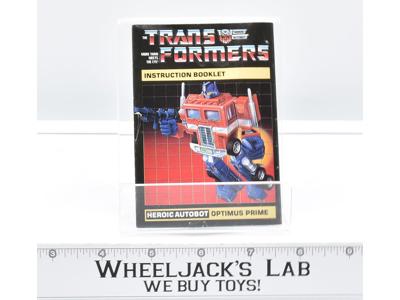 Optimus Prime Action Figure Instruction Manual Booklet 1985 G1 Transformers