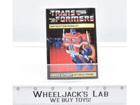 Optimus Prime Action Figure Instruction Manual Booklet 1985 G1 Transformers