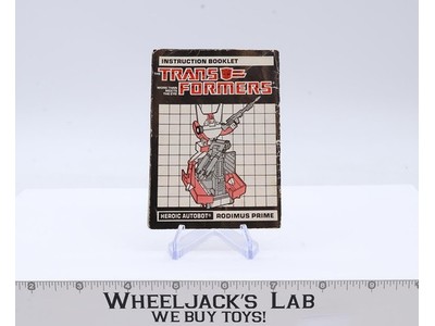 Rodimus Prime Action Figure Instruction Manual Booklet 1986 G1 Transformers