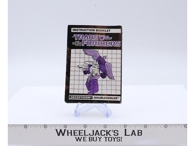Doubledealer Instruction Manual Booklet 1988 Hasbro G1 Transformers