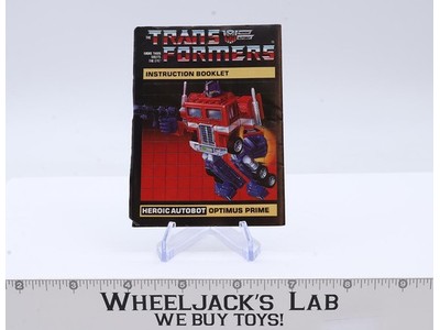 Optimus Prime Action Figure Instruction Manual Booklet 1985 G1 Transformers