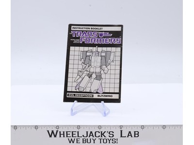 Blitzwing Instruction Manual Booklet 1985 Hasbro G1 Transformers