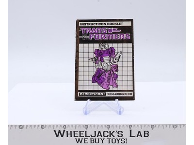 Skullcruncher Instruction Manual Booklet 1987 Hasbro G1 Transformers Vintage