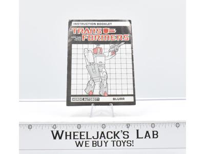 Blurr Action Figure Instruction Manual Booklet 1986 Hasbro G1 Transformers