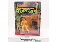 April O'Neil 10-Back Press Badge Stripes TMNT 1988 Playmates NEW MOSC UNPUNCHED