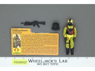 Python Copperhead V2 100% Complete G.I. Joe 1989 Hasbro Vintage Action Figure