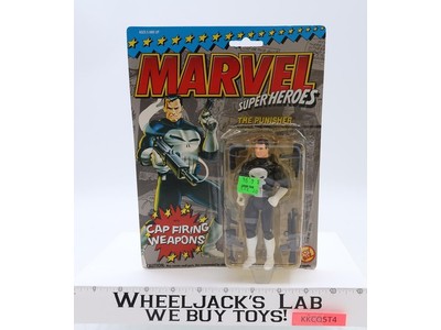 The Punisher Marvel Super Heroes Cap Firing Weapons 1990 Toy Biz NEW MOSC SEALED