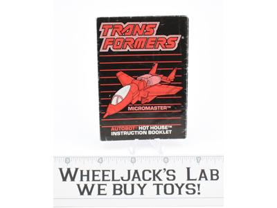 Hot House Action Figure Instruction Booklet Manual 1990 Vintage G1 Transformers