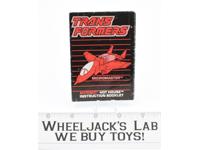 Hot House Action Figure Instruction Booklet Manual 1990 Vintage G1 Transformers
