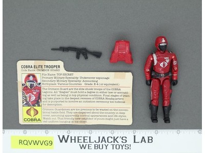 Crimson Guard V1 100% Complete G.I. Joe 1985 Hasbro Vintage Action Figure