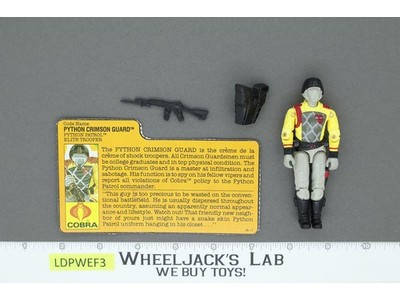 Python Crimson Guard V2 100% Complete G.I. Joe 1989 Hasbro Vintage Action Figure