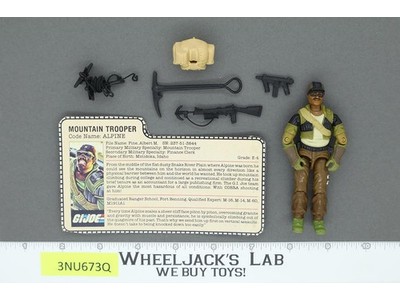 Alpine V1 100% Complete G.I. Joe 1985 Hasbro Vintage Action Figure