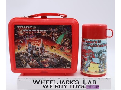 Transformers Plastic Lunchbox W/Thermos COMPLETE Aladdin 1986 Vintage