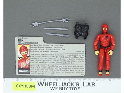 Jinx V1 100% Complete G.I. Joe 1987 Hasbro Vintage Action Figure