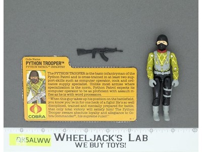 Python Trooper V1 100% Complete G.I. Joe 1989 Hasbro Vintage Action Figure