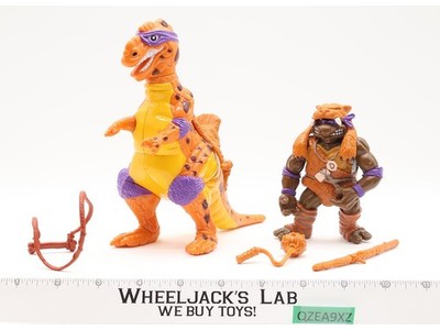Cave Turtle Don W/ Trippy T-Rex 100% Complete TMNT 1993 Playmates Vintage