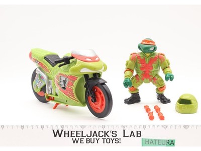 Road Racin Mike W/ Kowabunga Bike Complete TMNT Bodacious Bikers 1994 Playmates