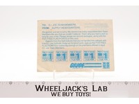 GI Joe Mail Away Flagg 5 Extra Points Letter From Supply Headquarters Hasbro