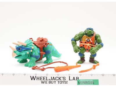 Cave Turtles Leo & his Dingy Dino 100% Complete TMNT 1992 Playmates Vintage