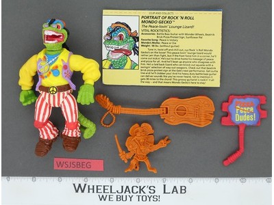 Rock 'N Roll Mondo Gecko Complete Teenage Mutant Ninja Turtles 1992 Playmates