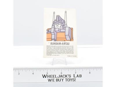 Iron-On Ultra Magnus Premium 1986 Ziploc G1 Transformers Vintage The Movie