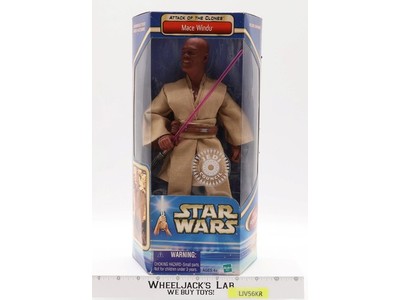Mace Windu Attack Of The Clones Star Wars NEW 2002 Hasbro 12" Action Figure