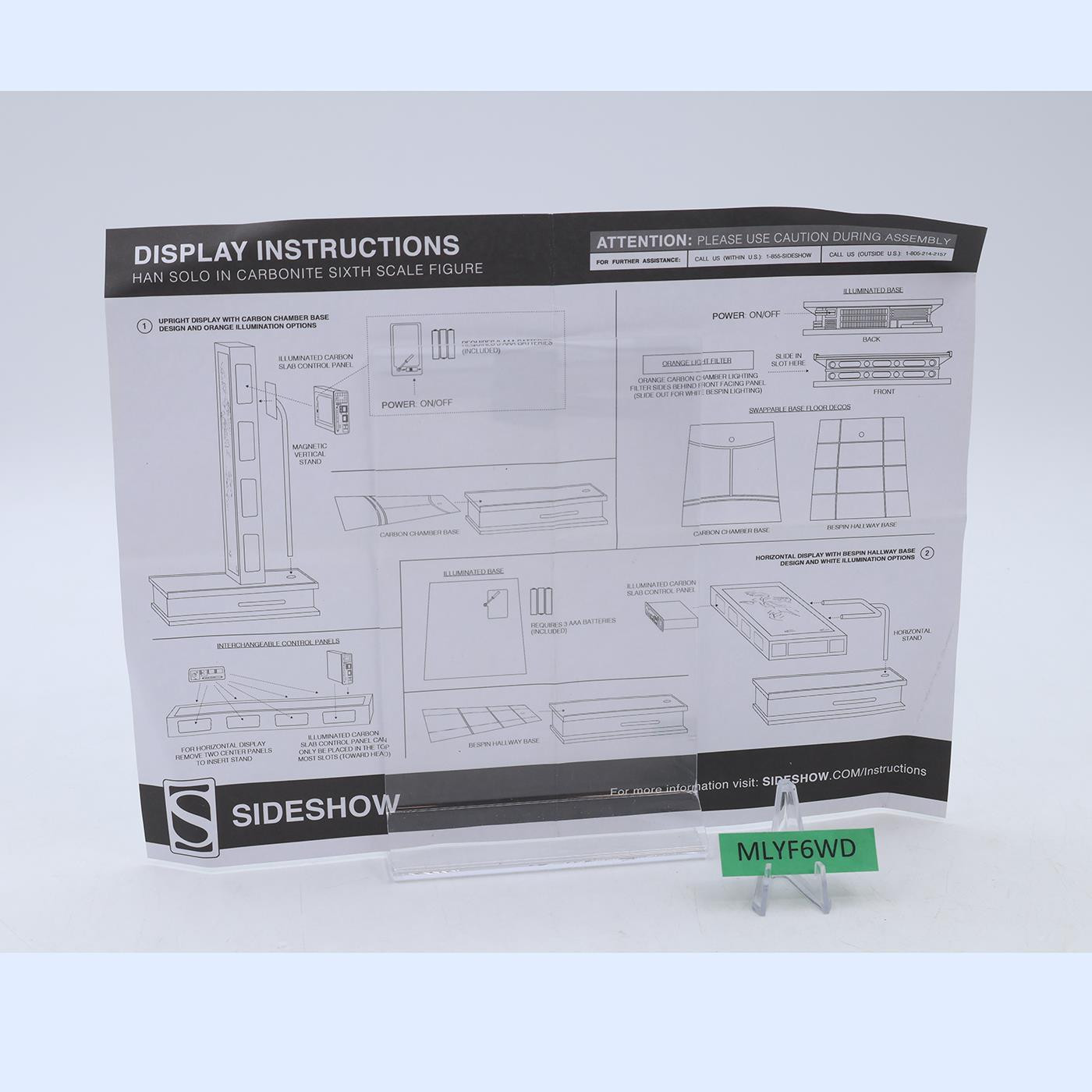100310 Han Solo in Carbonite Star Wars ESB Sideshow Collectibles 1:6 Figure NEW