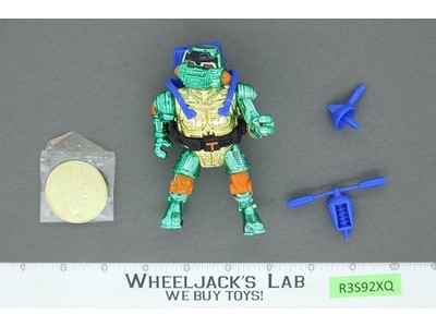 Warrior Metalhead Michaelangelo 100% Complete 1995 TMNT w/Coin