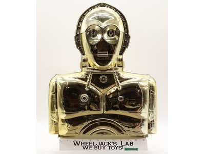 GOLD C-3PO Action Figure Storage Case Star Wars 1983 Kenner Vintage