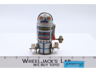 Mechanical Walking Robot-7 Wind-Up Orbit 4" Tin Litho Vintage Action Figure