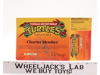 Turtle Force Charter Member Card #124627 1988 Teenage Mutant Ninja Turtles TMNT