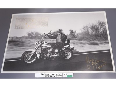 Ultimate Warrior on Motorcycle WWF Wrestling 1990s Poster 36x24