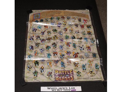 Battle Beasts Checklist Poster 29x23 1987 Vintage RARE Hasbro Action Figure