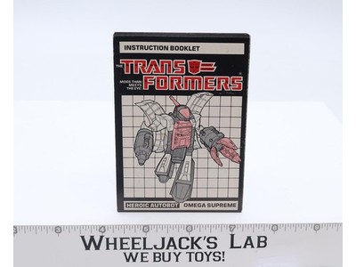 Omega Supreme Action Figure Instruction Manual 1985 Hasbro G1 Transformers