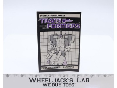 Blitzwing Instruction Manual Booklet 1985 Hasbro G1 Transformers