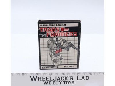 Hot Spot Action Figure Vintage Instruction Manual 1986 Hasbro G1 Transformers