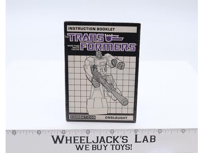 Onslaught Action Figure Vintage Instruction Manual Booklet 1985 G1 Transformers