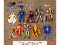 Lot of 9 Marvel Comics Action Figures + Accessories 1990s ToyBiz