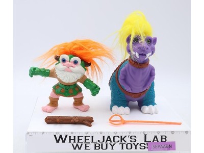 Battle Trolls Trollasaurus W/ SvenTroll 1992 Hasbro 5" Doll Vintage Figure