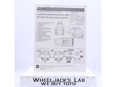 Cobra H.I.S.S. III 2000 ORIGINAL Instructions Blueprints G.I. Joe Hasbro Vehicle