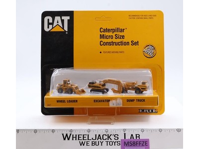 Caterpillar Micro Size Construction Set Loader, Excavator, Truck Ertl 1991 MOSC