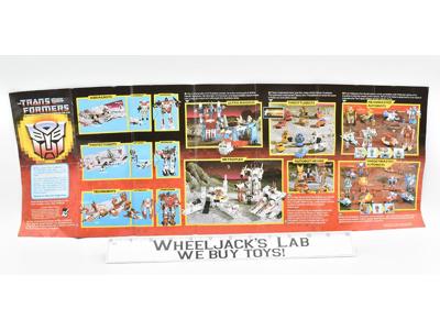 UK 1986 Catalog Insert Phamlet Action Figure Checklist G1 Transformers Hasbro