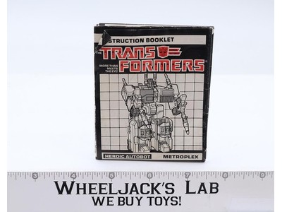 Metroplex Instruction Manual Booklet 1985 Hasbro G1 Transformers