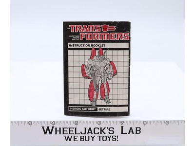 Jetfire Instructions Manual Booklet 1984 Hasbro G1 Transformers Vintage Figure