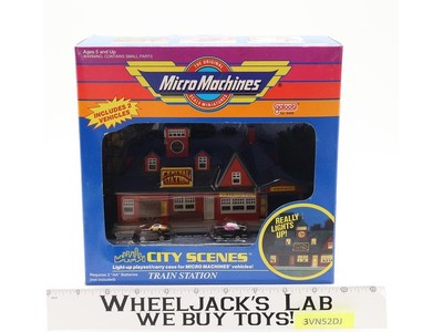 #6468 Train Station Micro Machines City Scenes 1989 Galoob Vintage NEW MISB
