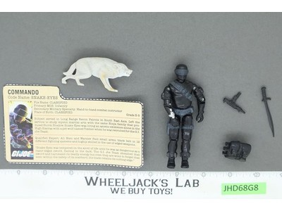 Snake Eyes & Timber V2 100% Complete G.I. Joe 1985 Hasbro Vintage Action Figure
