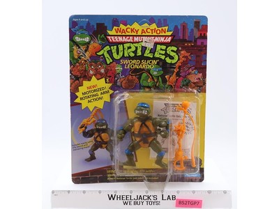 Sword Slicin' Leonardo Wacky Action TMNT 1990 Playmates Figure NEW MOSC SEALED