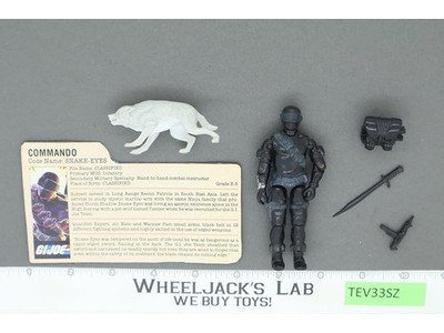 Snake Eyes & Timber V2 100% Complete G.I. Joe 1985 Hasbro Vintage Action Figure
