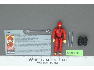 Jinx V1 RED BACK CARD 100% Complete 1987 G.I. Joe Hasbro Vintage Action Figure